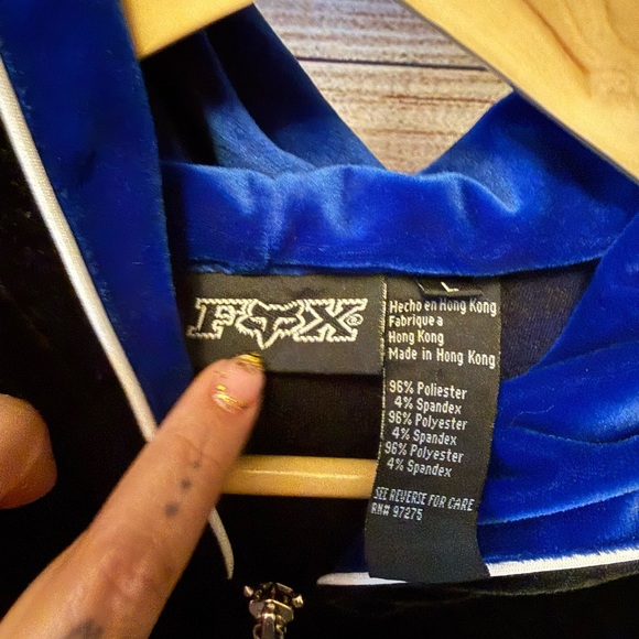 Fox Y2K Velour Zip Hoodie Size Large - Picture 3 of 6